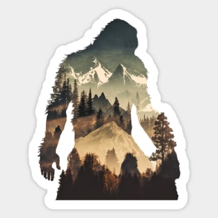 Sasquatch Bigfoot Hairy Man Sticker Sticker